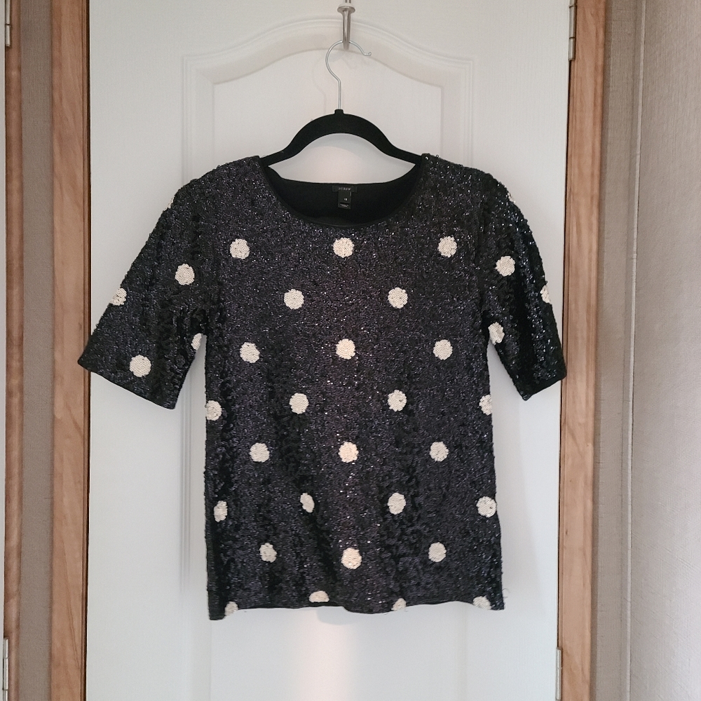 J.Crew Polk A Dot Sequin Shirt